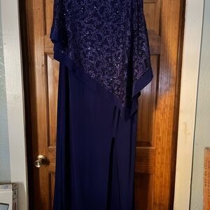 R&M Richards Deep Purple Asymmetrical Dress
